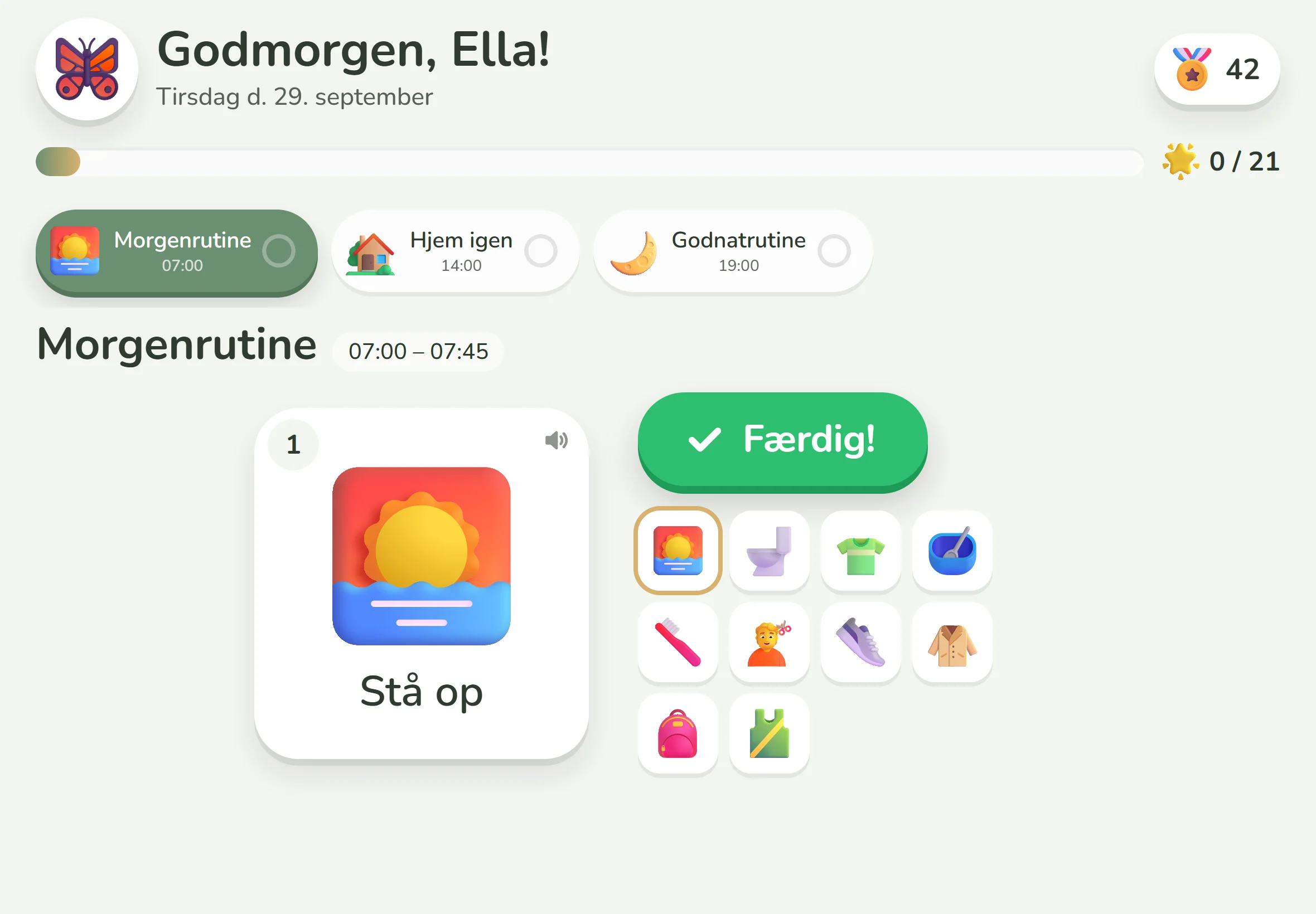 Stilen Rolig: én opgave ad gangen i dæmpede farver